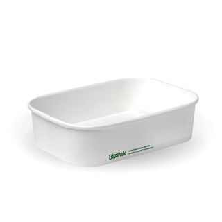 Biopak 500ml White BioBoard Takeaway Base Slv50