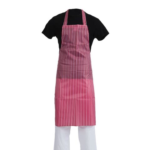 Whites Waterproof Bib Apron Red Stripe