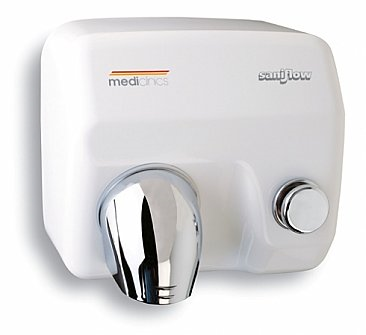 Hand Dryer Saniflow White Epoxy Finish Push Button
