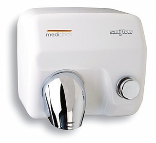 Hand Dryer Saniflow White Epoxy Finish Push Button