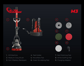 Motor Scrubber Starter Kit Includes 5 pads 1 Brush