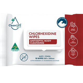 CleanLife Chlorhexidine Wipes Pkt 10