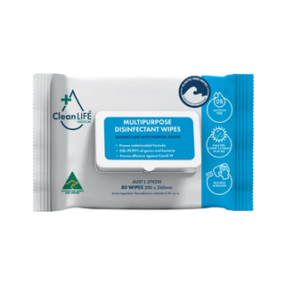CleanLife Multipurpose Disinfectant Wipes Soft Pack Pkt 80