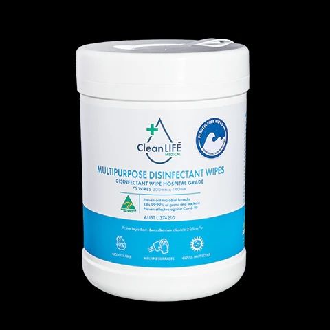 CleanLife Multipurpose Disinfectant Wipes Canister 100