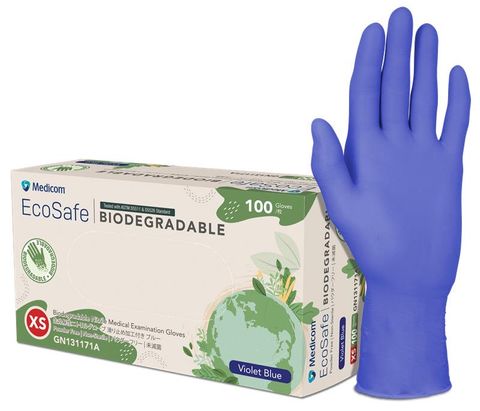 EcoSafe Biodegradable Nitrile Medical Examination Gloves Large Pkt 100