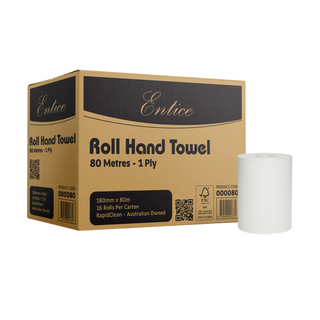 Entice Roll Towel 1ply 80m Ctn 16