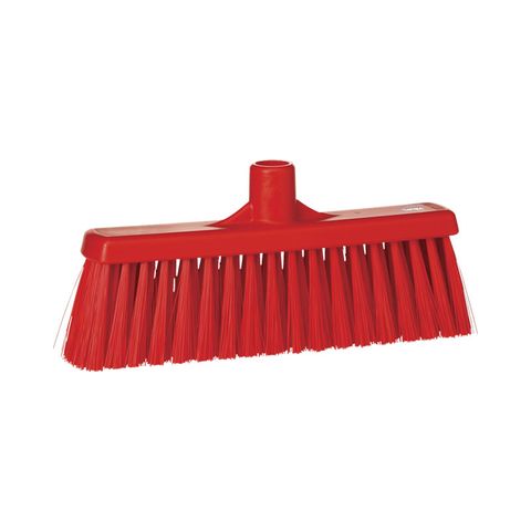 Vikan Floor Broom Straight Neck Medium Bristle 310mm Red