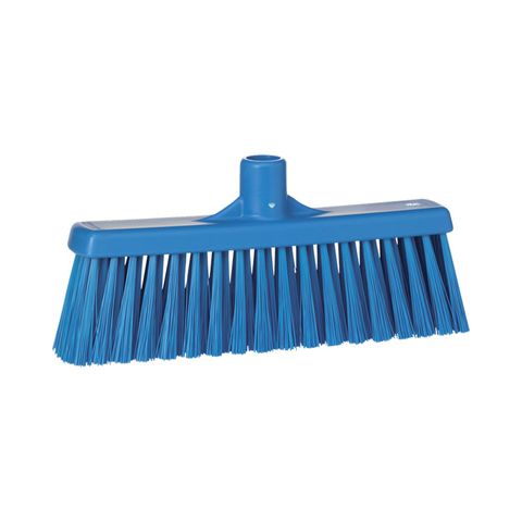 Vikan Floor Broom Straight Neck Medium Bristle 310mm Blue