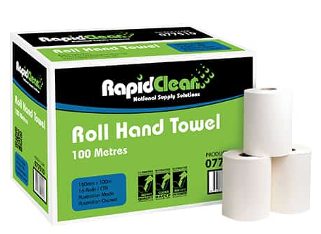 Rapid Roll Towel 1ply 100mt x 16 Rolls