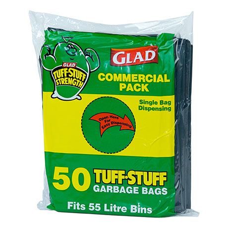 Glad Tuff Stuff Garbage Bag 55L Ctn 200