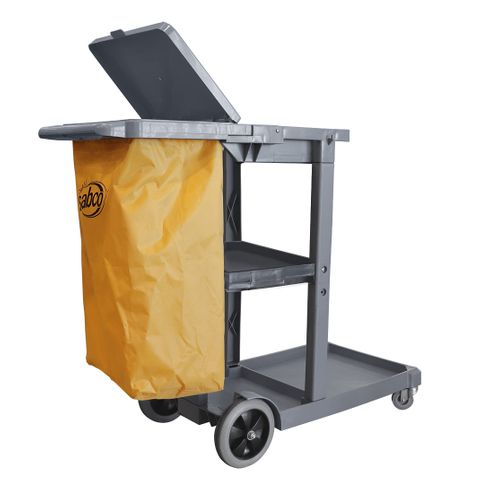 Sabco Professional Janitor Cart with Lid