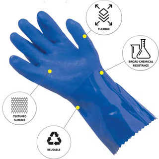 Trojan PVC Work Gloves Cotton Liner 300mm length Size 10