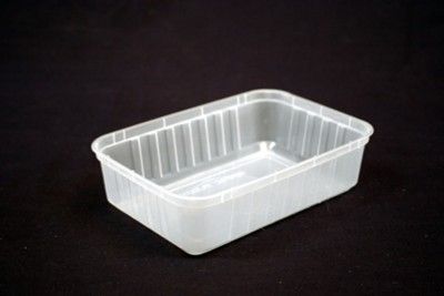 Genfac Ribbed Container Rectangle 750ml Slv 50