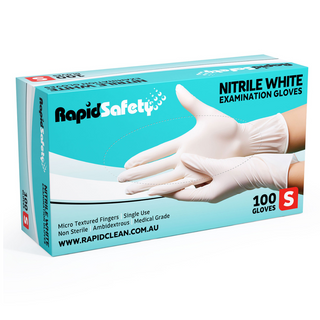 Glove Nitrile Powder Free White Rapid Safety Pkt 100 Small