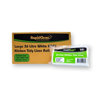 RapidClean Office and Kitchen Tidy Liners 36L Pkt50