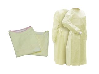 SafeWear SMS Isolation Gown AAMI Level 1 Yellow Regular Ctn50