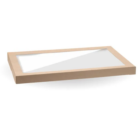 BioBoard Catering Tray PLA Windowed Lid Extra Large  kraft Ctn50