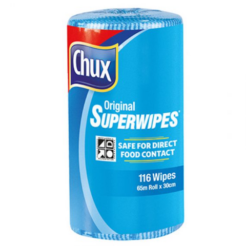 Chux Superwipes Blue Perforated Roll 65m