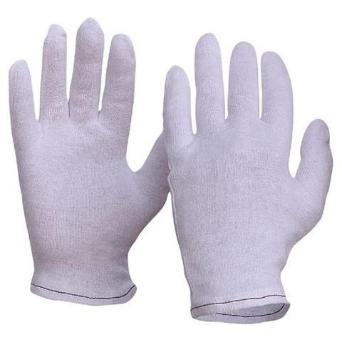 Glove Cotton Interlock Poly/Cotton Liner, Knitted Wrist Ladies 12x Pairs