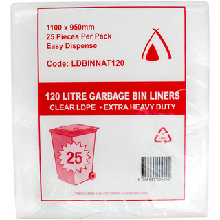 Garbage Bag 120Lt Extra Heavy Duty Clear Roll 100