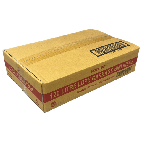Garbage Bag 120Lt Extra Heavy Duty Clear Ctn 100