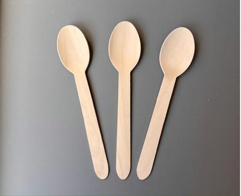 Teaspoon Wooden 10cm Slv 100
