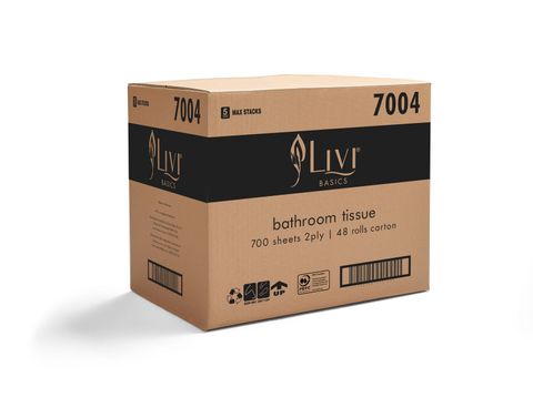 Livi Basics Toilet Roll 2Ply 700 sheet Ctn 48