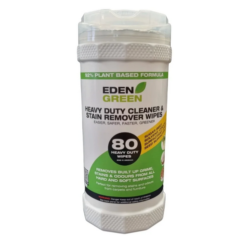 Eden Green Heavy Duty Cleaner & Stain Remover Wipes Tub 80