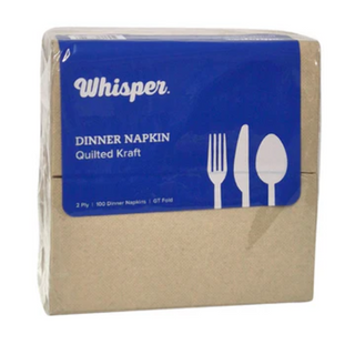 Whisper Quilted Dinner Napkin GT Kraft Pkt 100