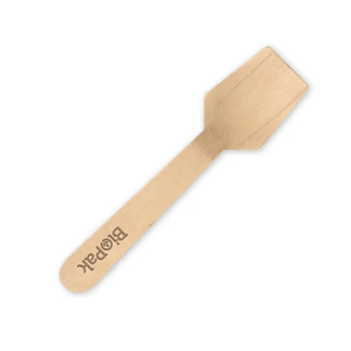 Ice Cream Gelato Spoon Wooden Coated Pkt 100