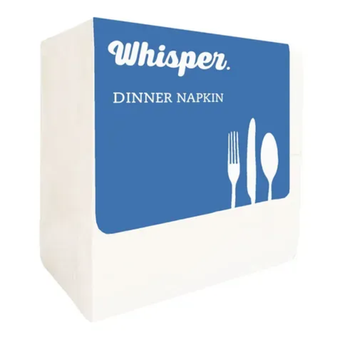 Whisper Quilted Dinner Napkins GT White Pkt100