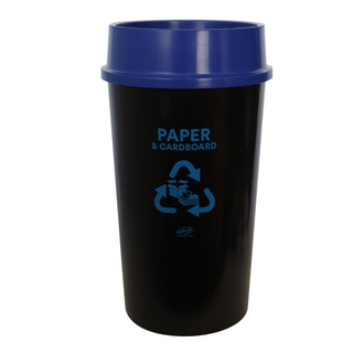 Sabco Recycling Bin 60L, Blue lid & Paper & Cardboard sticker applied