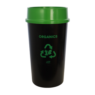 Sabco Recycling Bin 60L, Green lid & Organics sticker applied
