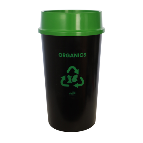 Sabco Recycling Bin 60L, Green lid & Organics sticker applied