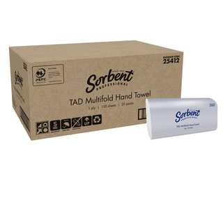 Sorbent Professional TAD Multifold Hand Towel 1 Ply Ctn 3000