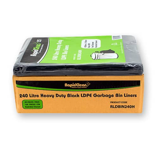 RapidClean Heavy Duty Black 240L LDPE Ctn 100
