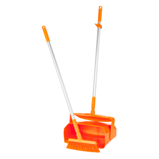 Vikan Lobby Dustpan & Broom Set Orange