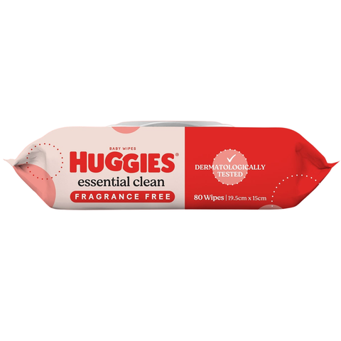 Huggies Essential Fragrence Free Baby Wipes Ctn 6x80