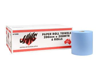 Auto Cut Hand Towel BLUE 200mm x 200m Ctn 6