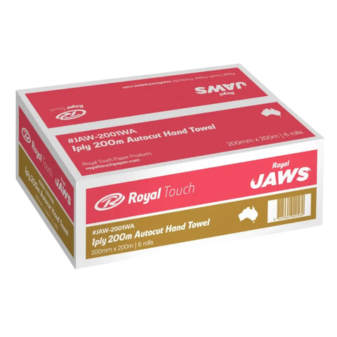 Auto Cut Hand Towel White 200mmx200m Ctn 6