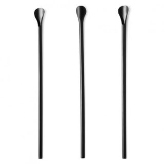 Straw Spoon Black Pkt 250