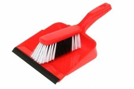 Edco Dust Pan & Brush Set Red