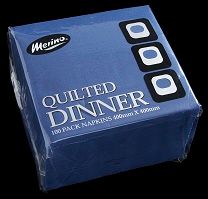 Quilted Dinner Napkin Qtr Fold Dark Blue Pkt 100 (NQDDB)