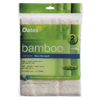 Dishcloth Bamboo Non Scratch 23x18 Twin Pack