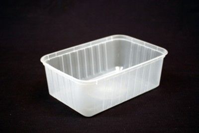 Genfac Ribbed Container Rectangle 1000ml Slv 50