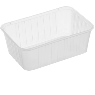 Genfac Ribbed Container Rectangle 1000ml Slv50
