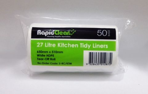 Kitchen Tidy White Medium 27Lt Roll 50
