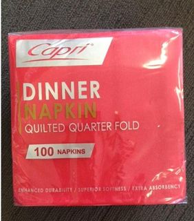 Quilted Dinner Napkin Qtr Fold Red Pkt 100