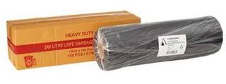 Garbage Bag 240Lt Super H/Duty Black Perforated Roll  Ctn 100