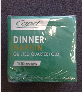 Quilted Dinner Napkin Qtr Fold Dark Green Pkt 100